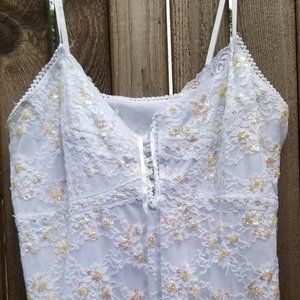 Wild Out, 2xl, White Lace Tank Top